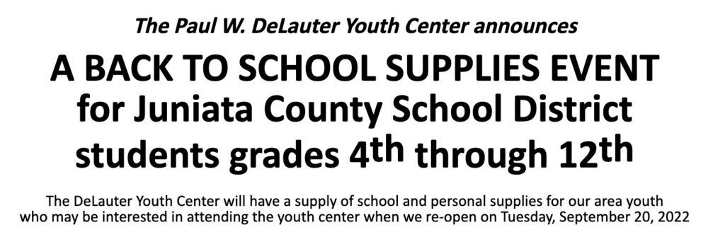 DeLauter Youth Center Flyer