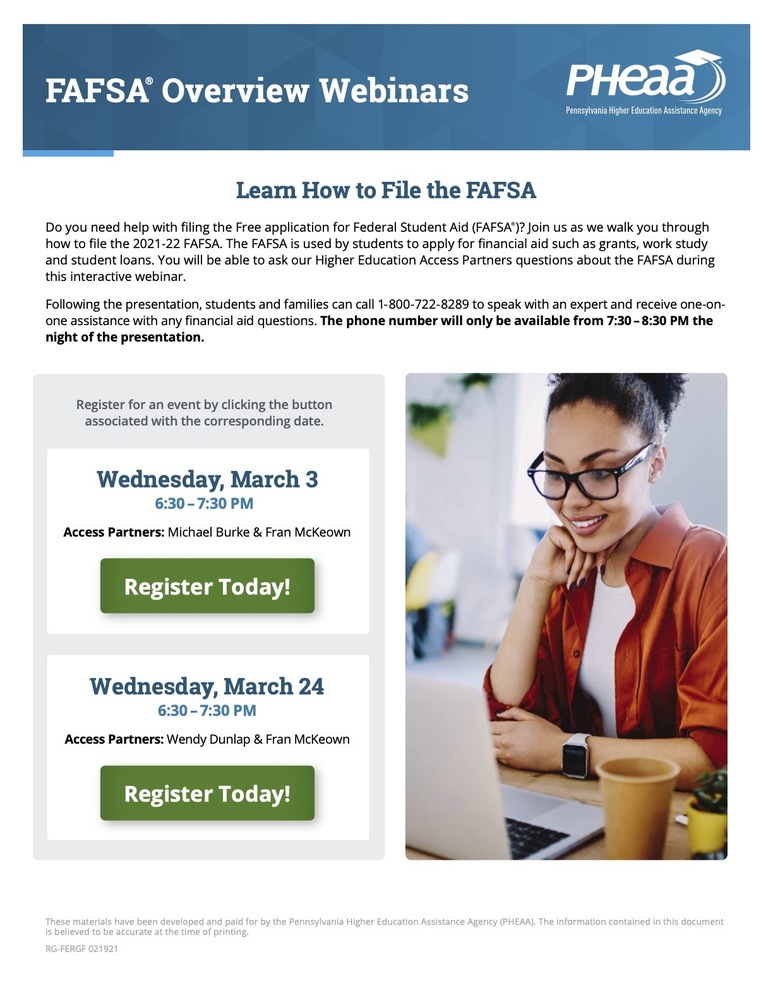 FAFSA Overview Webinars