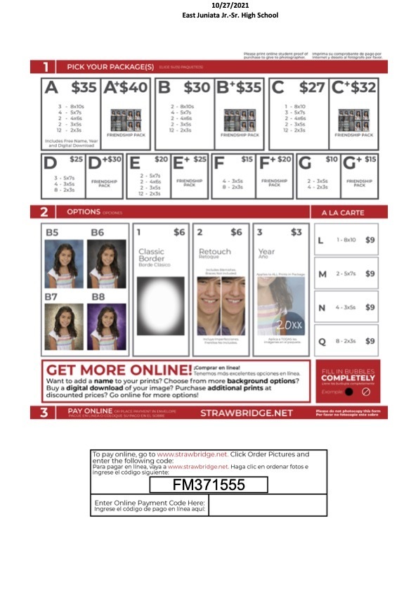 Picture ordering flyer