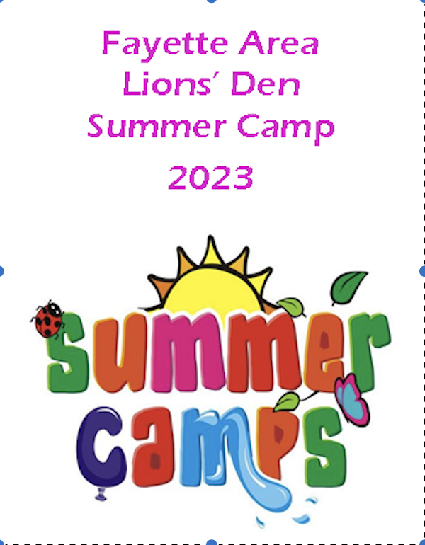 Fayette Lion's Den 2023 Summer Camps