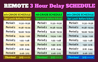 Remote 3-Hour Delay Schedule