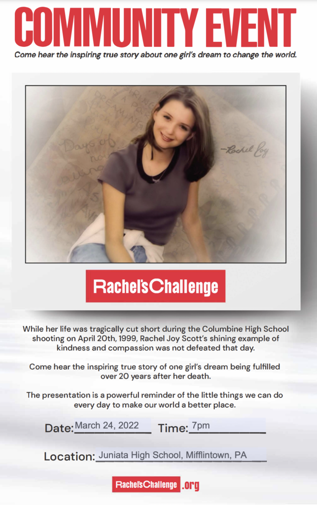 Rachel's Challenge 3/24/22